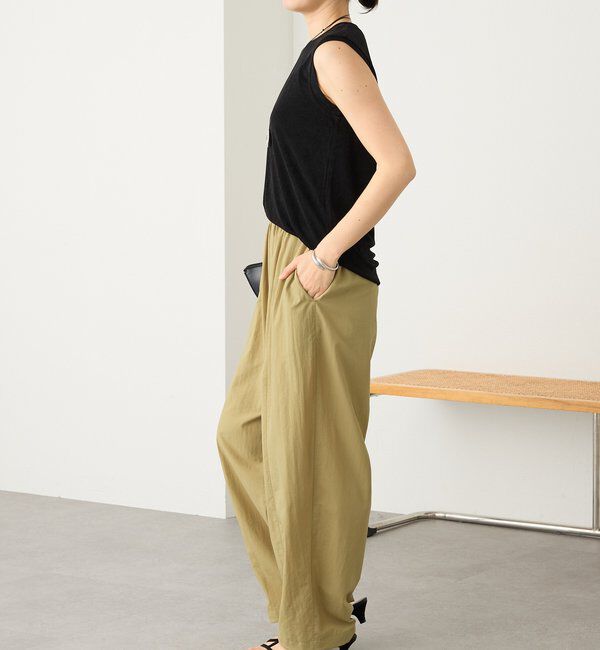  「予約【接触冷感/撥水/花粉ガード】ギャザーバレルパンツ」|チノ|