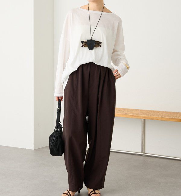  「予約【接触冷感/撥水/花粉ガード】ギャザーバレルパンツ」|チノ|