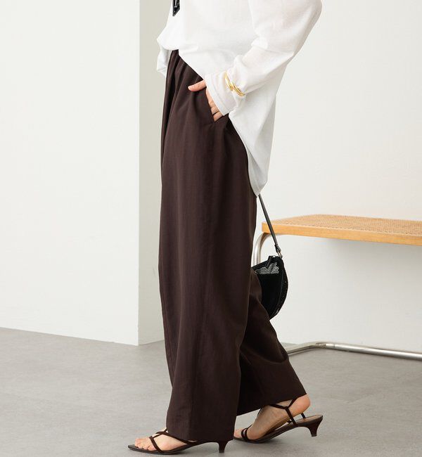  「予約【接触冷感/撥水/花粉ガード】ギャザーバレルパンツ」|チノ|