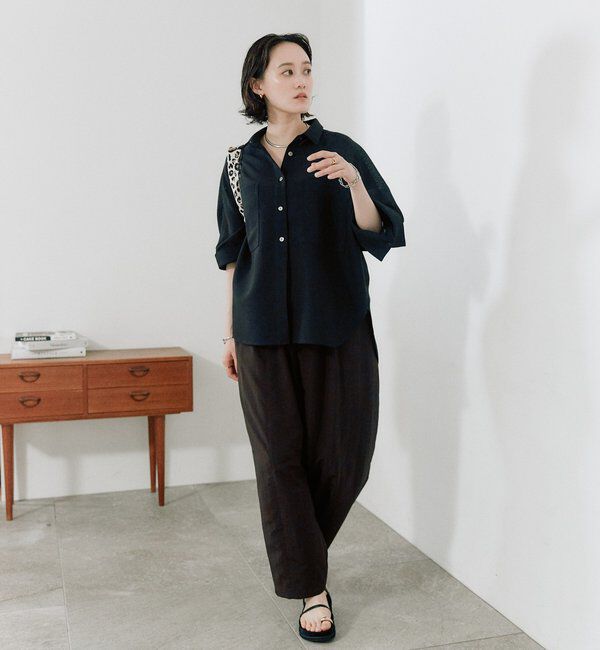  「予約【接触冷感/撥水/花粉ガード】ギャザーバレルパンツ」|チノ|