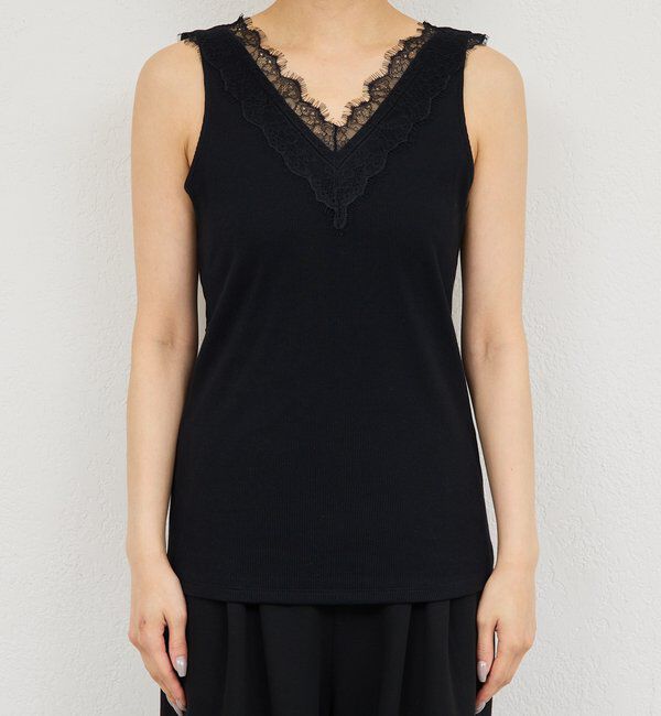  「Vレースリブタンク」|Tシャツ・カットソー|