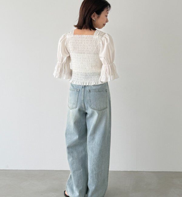  「【PUFRILL/パフリル】シャーリングブラウス」|シャツ・ブラウス|