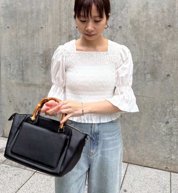  「【PUFRILL/パフリル】シャーリングブラウス」|シャツ・ブラウス|