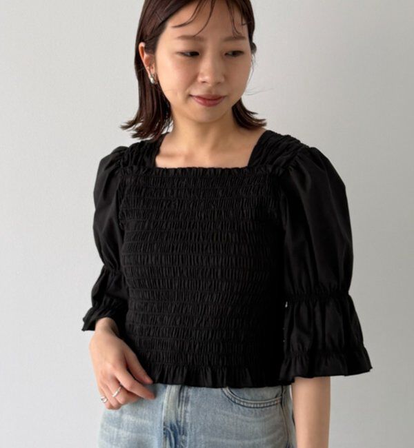  「【PUFRILL/パフリル】シャーリングブラウス」|シャツ・ブラウス|