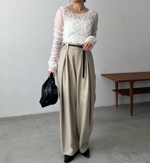  「【前後2WAY】シアーバブルブラウス」|シャツ・ブラウス|