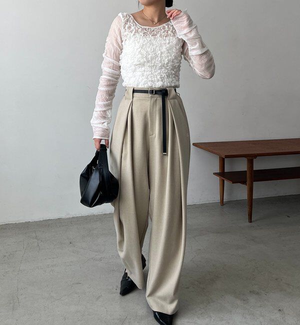  「【前後2WAY】シアーバブルブラウス」|シャツ・ブラウス|