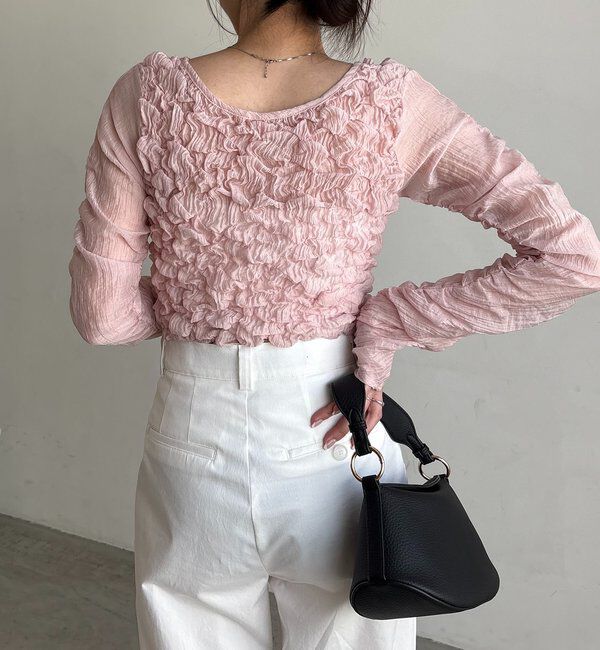  「【前後2WAY】シアーバブルブラウス」|シャツ・ブラウス|