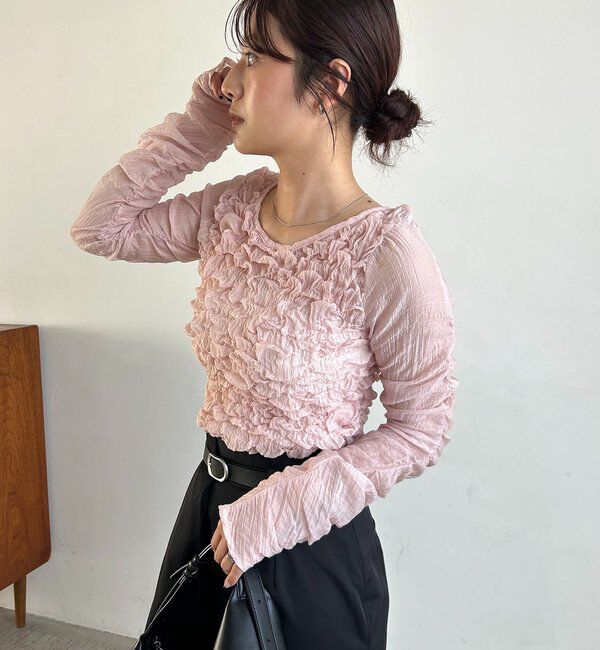  「【前後2WAY】シアーバブルブラウス」|シャツ・ブラウス|