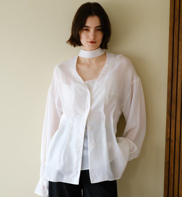  「キュプラタックブラウス」|シャツ・ブラウス|オフホワイト