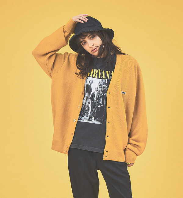ABAHOUSE「【PENNEY'S / ペニーズ】THE FOX COLOR CARDIGAN」|カーディガン|マスタード