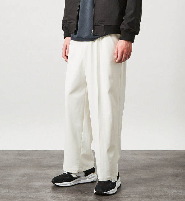 ABAHOUSE「デニムライク ワイドストレート スラックス / ワイドパンツ【予約】」|その他|ホワイト