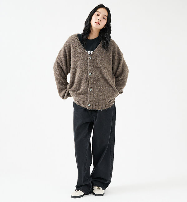 ABAHOUSE「【Revo.レボ】 モヘアライク ニット カーディガン/ルーズフィット /ユニセ」|カーディガン|