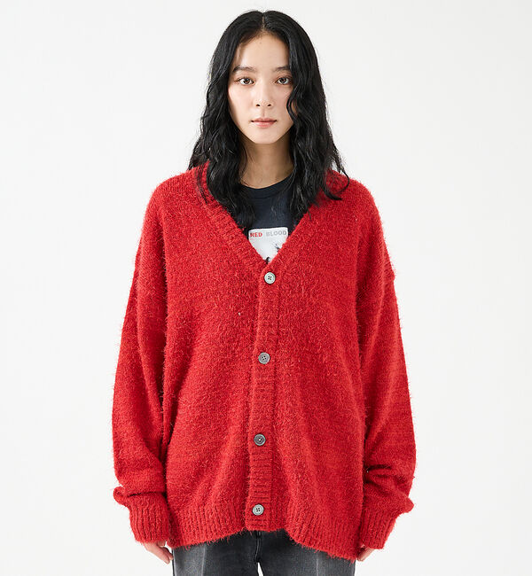 ABAHOUSE「【Revo.レボ】 モヘアライク ニット カーディガン/ルーズフィット /ユニセ」|カーディガン|