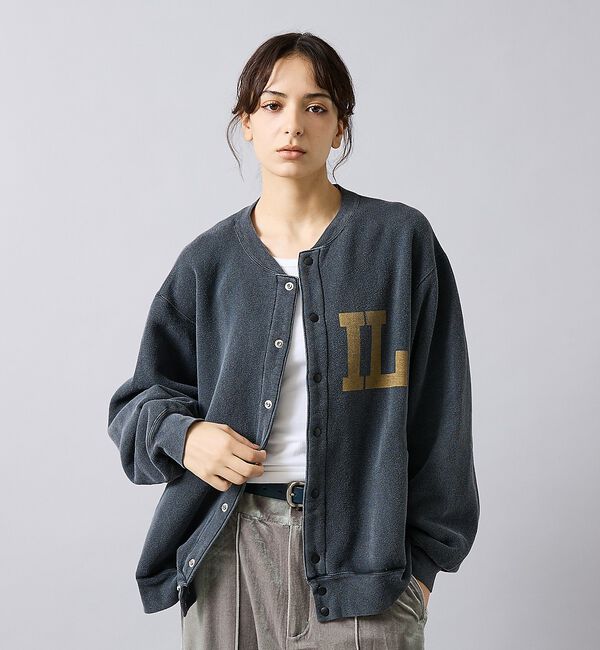 ABAHOUSE「別注【REMI RELIEF / レミレリーフ】ノンストレス起毛裏毛 スタジアム」|カーディガン|ブラック