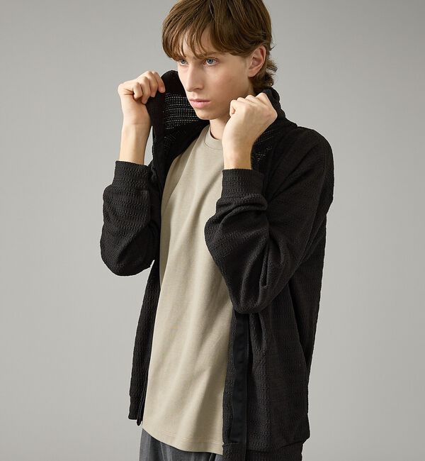 ABAHOUSE「シアーストレッチ ダブルジップ メッシュパーカー」|パーカー|