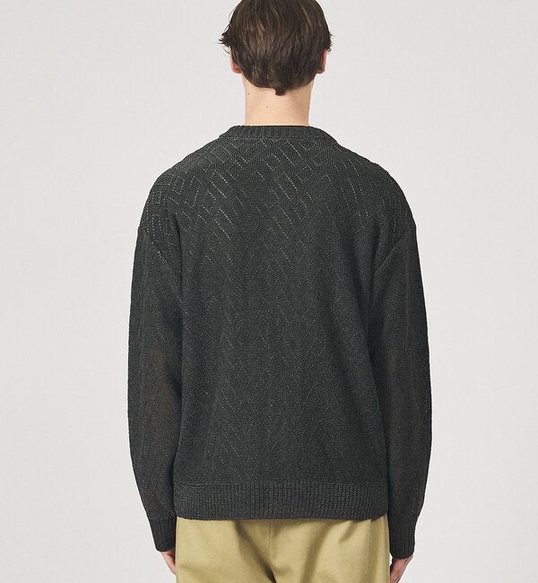 ABAHOUSE「ドライタッチ ペーパーライク クルーネックカーディガン」|カーディガン|