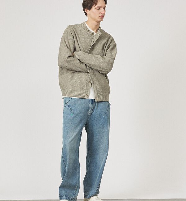 ABAHOUSE「ドライタッチ ペーパーライク クルーネックカーディガン」|カーディガン|