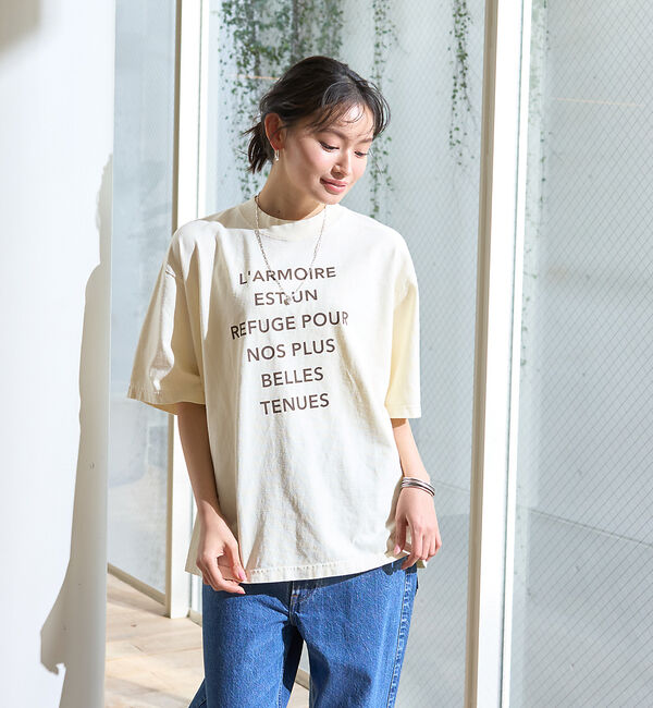 Rouge vif「ピグメントヴィンテージライクロゴBIG Tシャツ」|Tシャツ・カットソー|