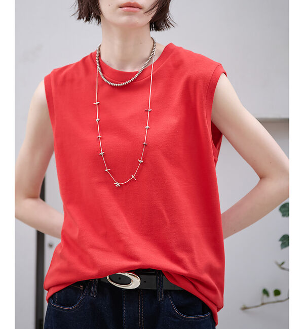 Rouge vif「【JEMORGAN/ジェーイーモーガン】カノコノースリーブカットソー/TCカノコ」|Tシャツ・カットソー|レッド
