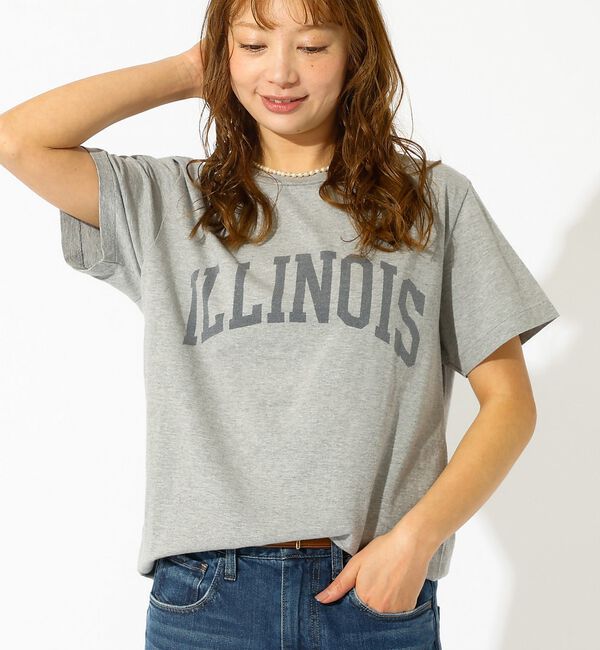 Rouge vif「【REMI RELIEF / レミレリーフ】LW加工T "ILLINOIS" /」|Tシャツ・カットソー|グレー