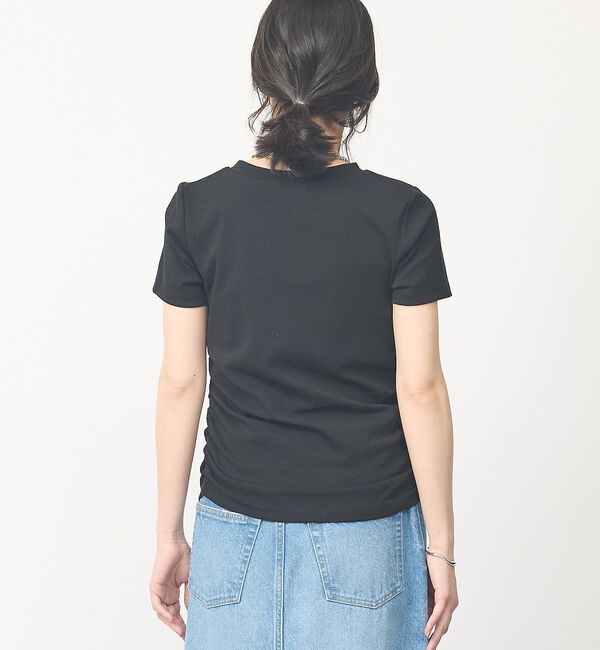 abahouse mavie「【ウエスト細見え】サイドギャザーTシャツ【予約】」|Tシャツ・カットソー|