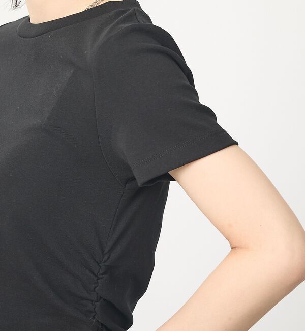 abahouse mavie「【ウエスト細見え】サイドギャザーTシャツ【予約】」|Tシャツ・カットソー|