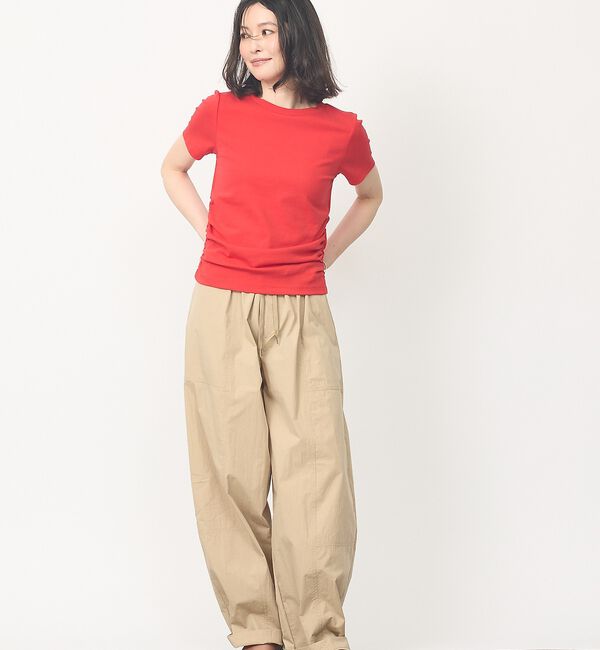 abahouse mavie「【ウエスト細見え】サイドギャザーTシャツ【予約】」|Tシャツ・カットソー|