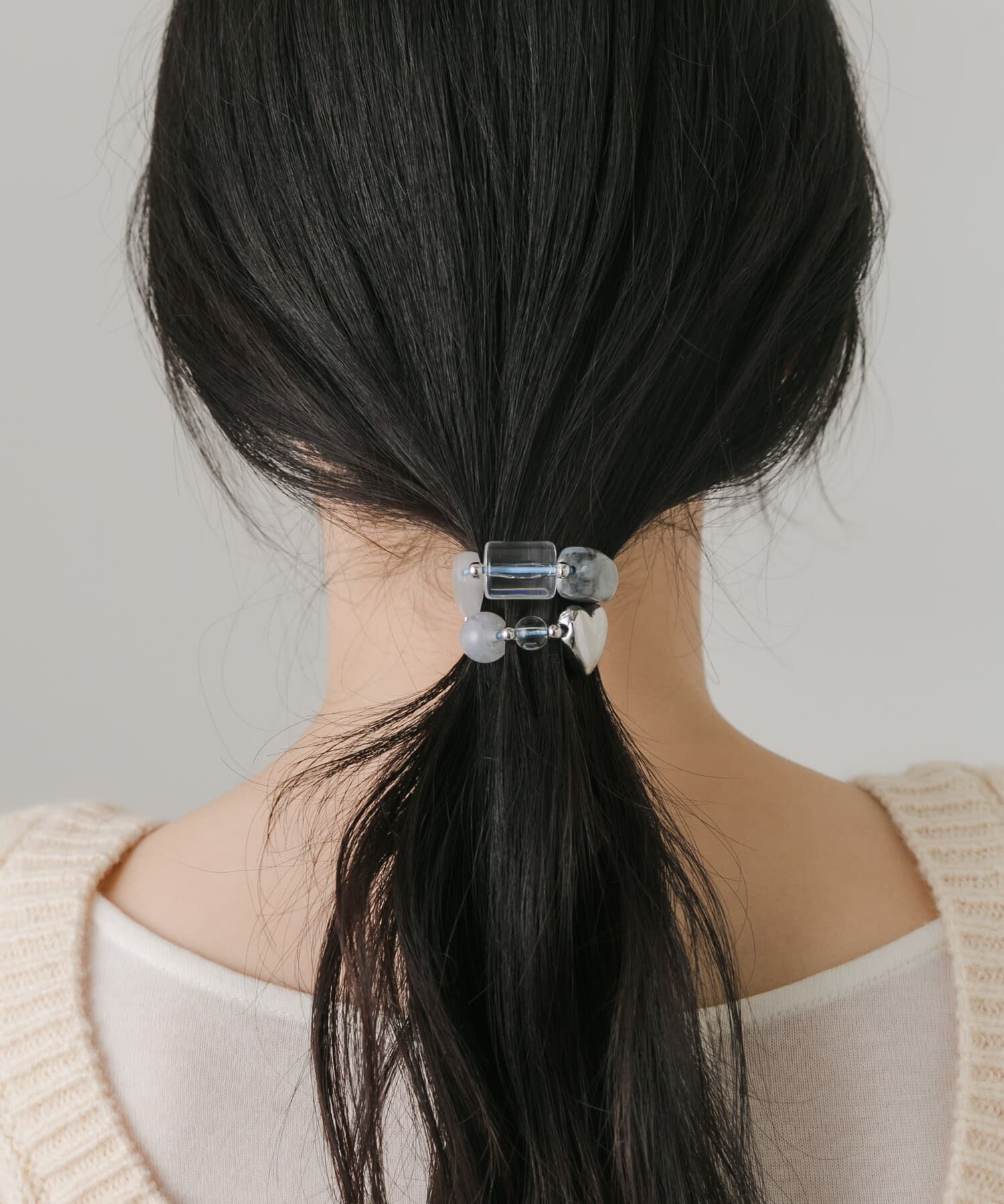 SMELLY「クリアビーズモチーフヘアポニー」|ヘアゴム・シュシュ|