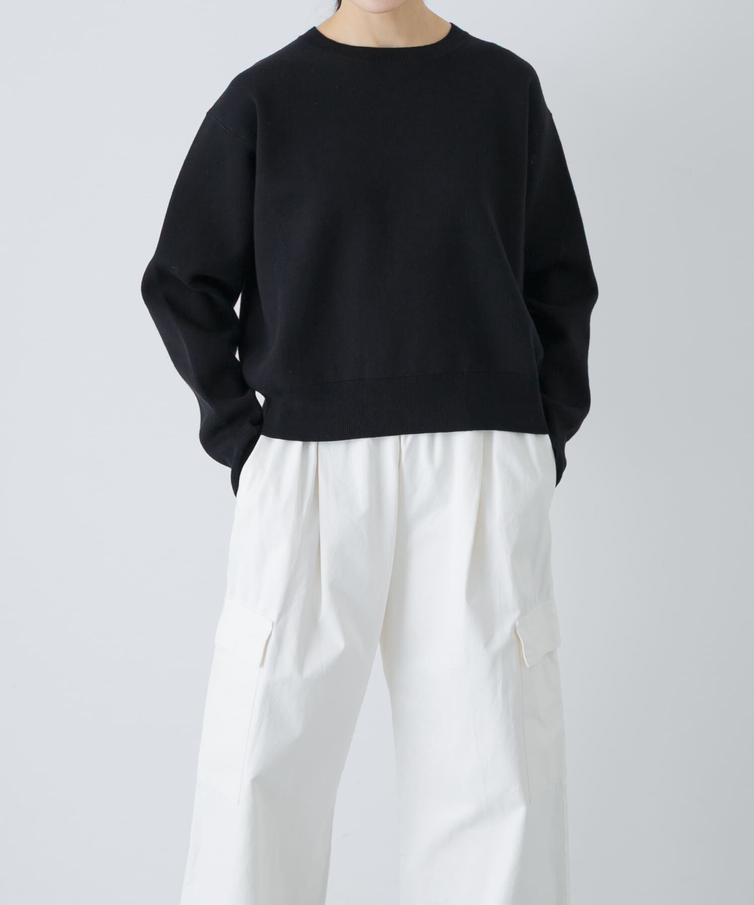 かぐれ「コットンカシミヤスムースプルオーバー」|ニット・セーター|