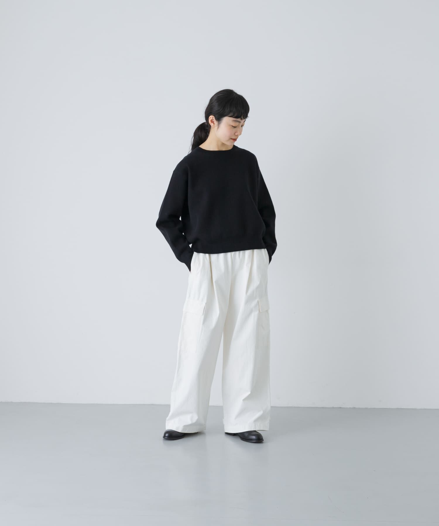 かぐれ「コットンカシミヤスムースプルオーバー」|ニット・セーター|