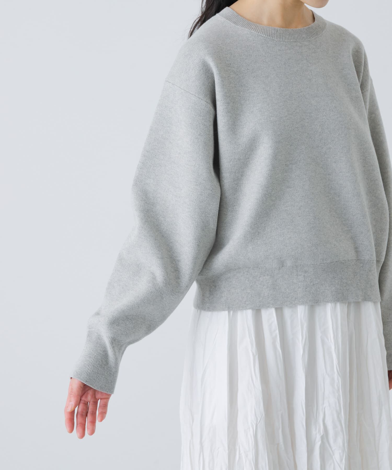 かぐれ「コットンカシミヤスムースプルオーバー」|ニット・セーター|