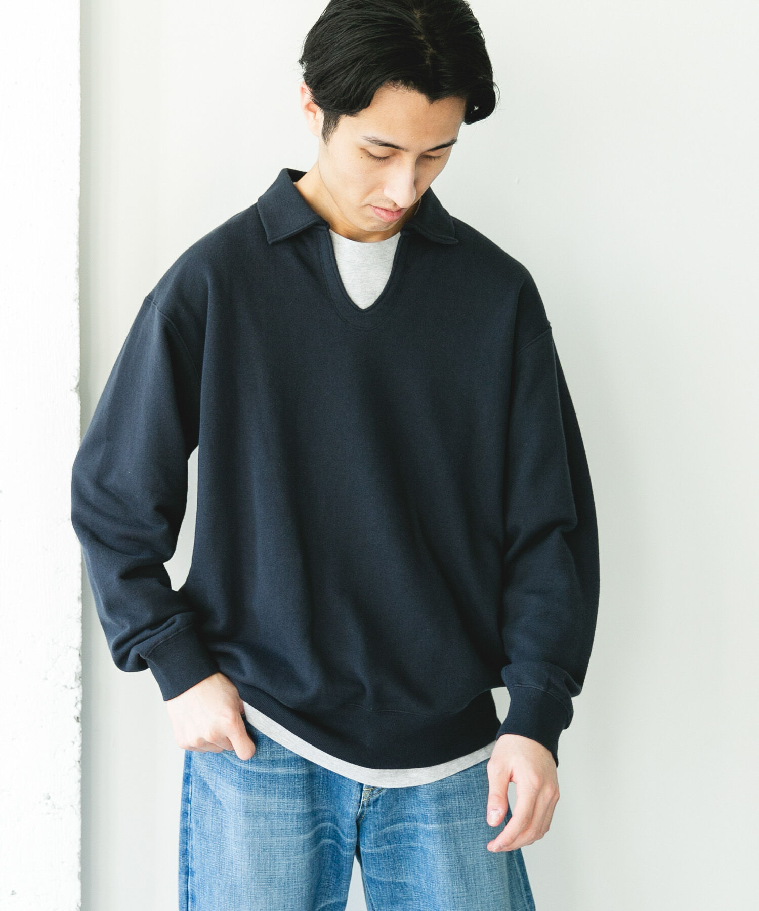 URBAN RESEARCH DOORS「TOMPKINS裏毛 スキッパースウェット」|スウェット・ジャージ|