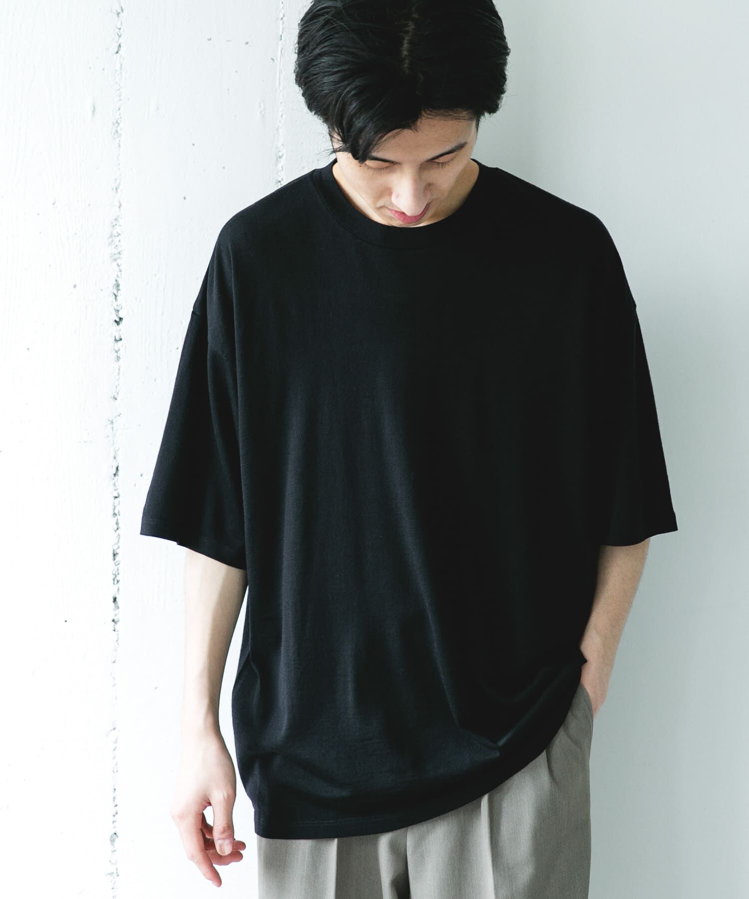 URBAN RESEARCH DOORS「PURE WOOL クルーネックショートスリーブTシャツ」|Tシャツ・カットソー|