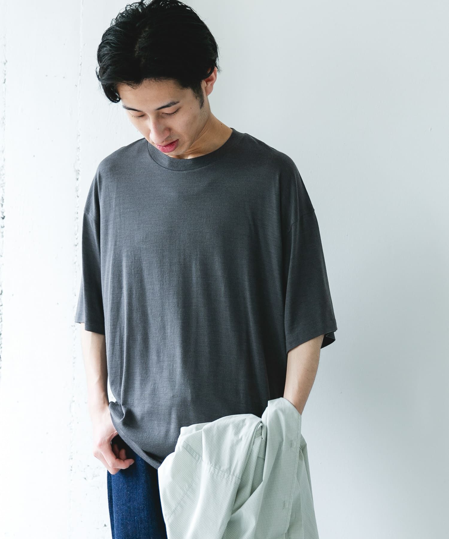 URBAN RESEARCH DOORS「PURE WOOL クルーネックショートスリーブTシャツ」|Tシャツ・カットソー|