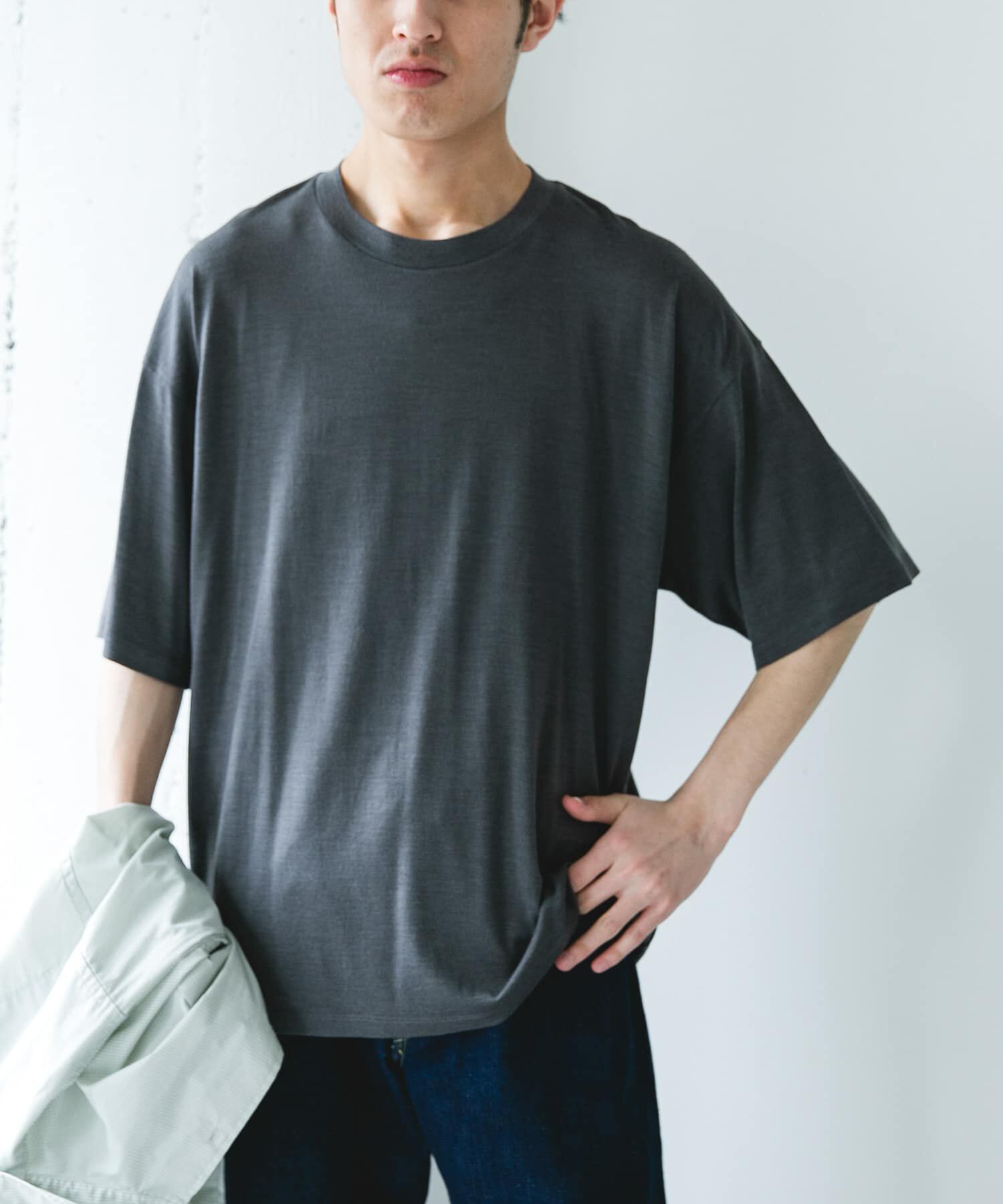 URBAN RESEARCH DOORS「PURE WOOL クルーネックショートスリーブTシャツ」|Tシャツ・カットソー|