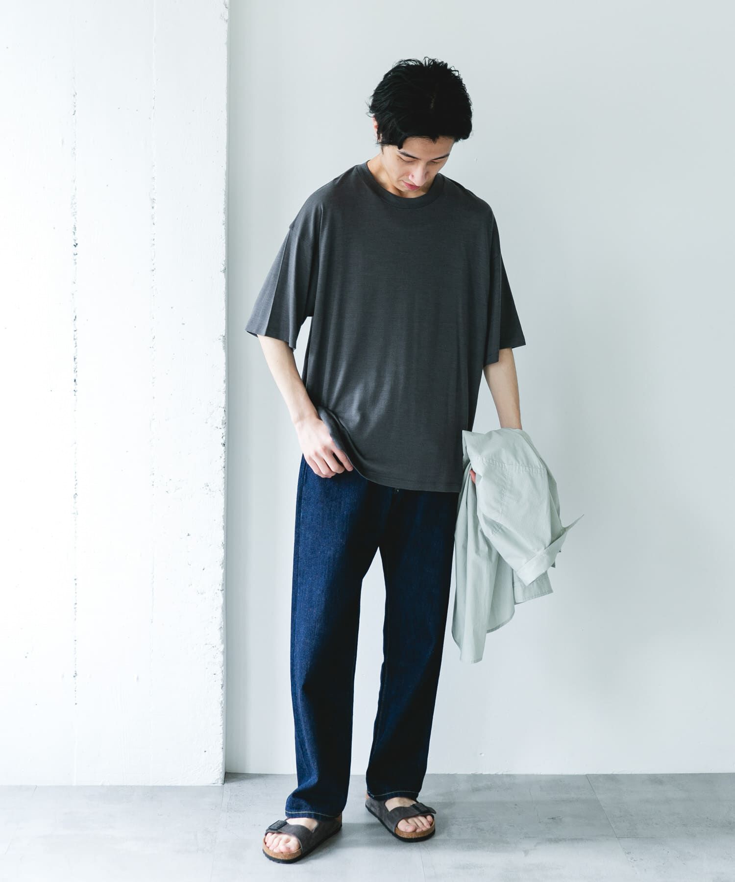 URBAN RESEARCH DOORS「PURE WOOL クルーネックショートスリーブTシャツ」|Tシャツ・カットソー|