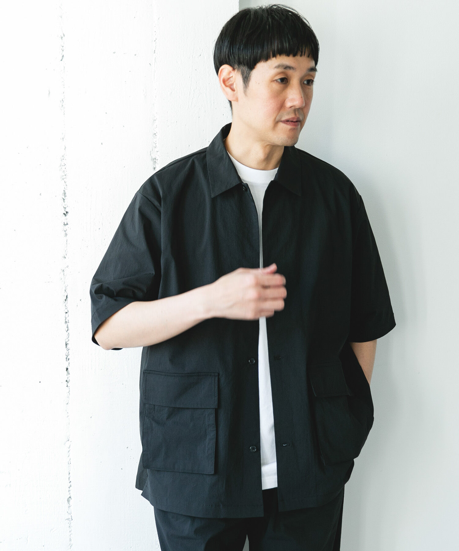 URBAN RESEARCH DOORS「『UVｶｯﾄ/接触冷感/吸水速乾』ｽﾄﾚｯﾁｸﾛｽ ﾋﾞｯｸﾞﾎﾟｹｯﾄ  」|シャツ・ブラウス|