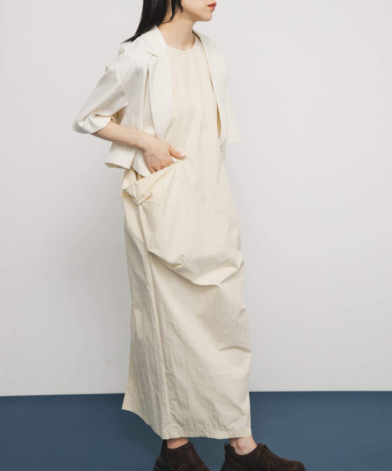  「ポケットディティールコクーンワンピース」|ワンピース|