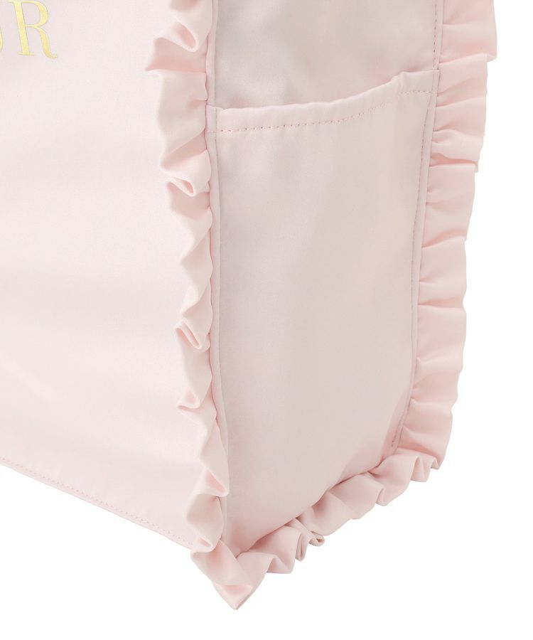 Maison de FLEUR「【A4対応】サテンフリルスクエアトートバッグ」|トートバッグ|