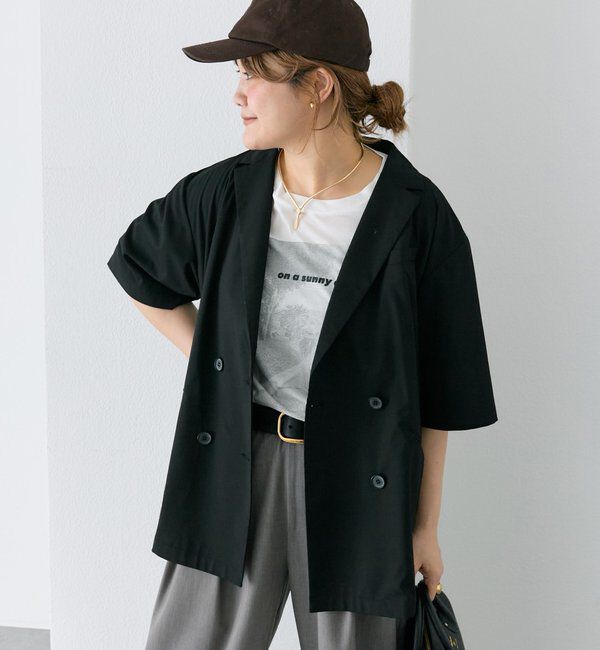  「【＠noricorico102】ハーフスリーブダブルデザインテーラードジャケット」|テーラードジャケット|