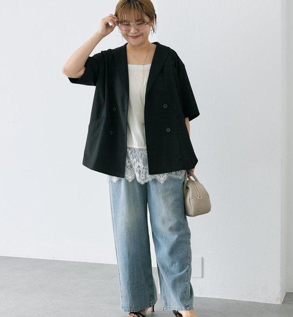  「【＠noricorico102】ハーフスリーブダブルデザインテーラードジャケット」|テーラードジャケット|