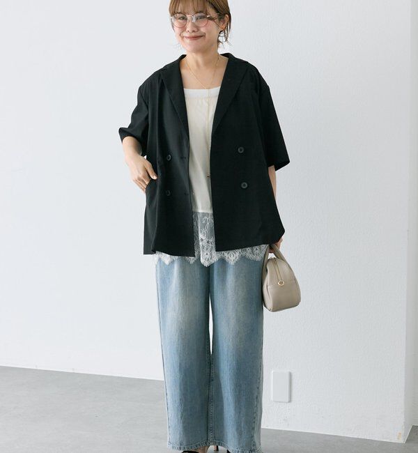  「【＠noricorico102】ハーフスリーブダブルデザインテーラードジャケット」|テーラードジャケット|