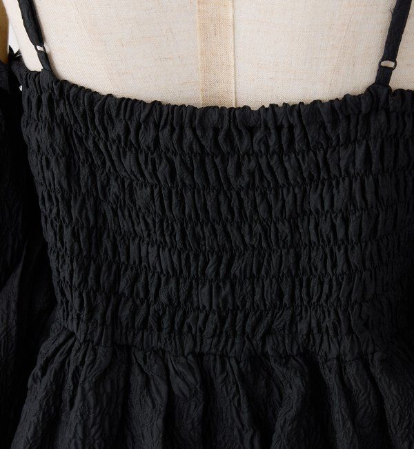  「【Black Ribbon Collection】異素材バルーンミニワンピース」|ワンピース|