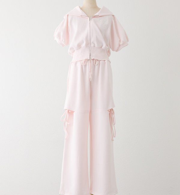  「【セットアップ可能】バックロゴ刺繍サイドカットラメスウェットパンツ」|その他|