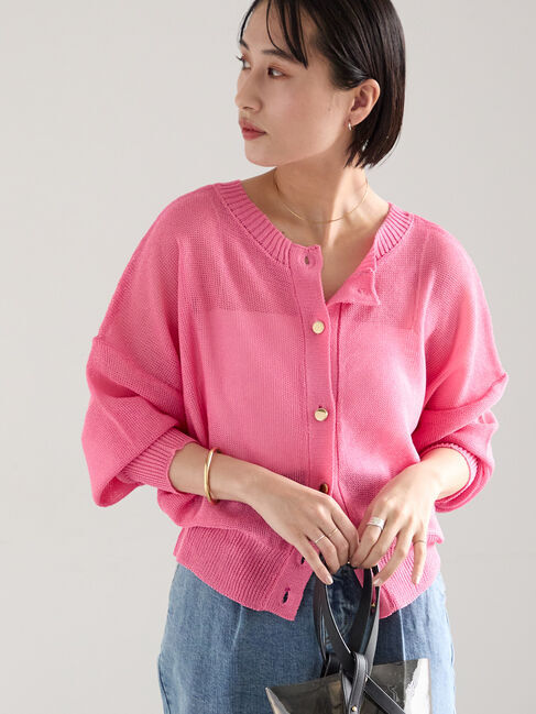 Te chichi「【WEB限定カラーあり】ペーパータッチヤーン2wayメッシュニット」|ニット・セーター|