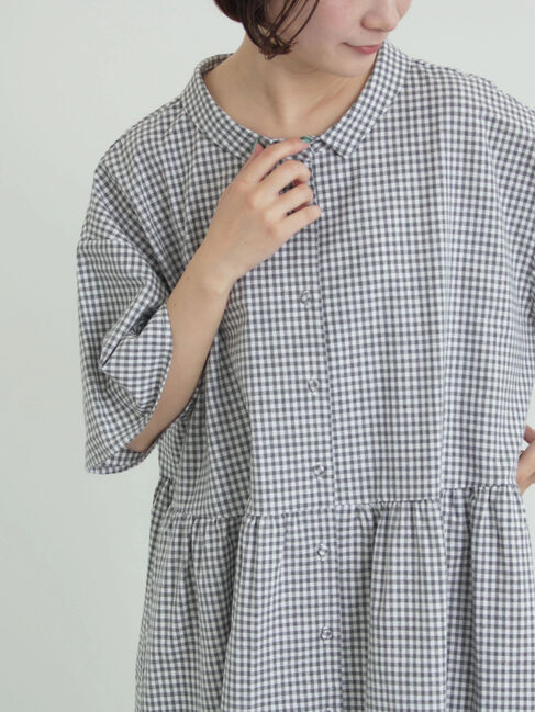 Samansa Mos2「《新色追加》ちび襟シャツワンピース【WEB限定】」|ワンピース|