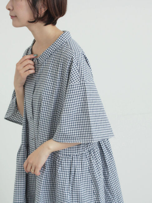 Samansa Mos2「《新色追加》ちび襟シャツワンピース【WEB限定】」|ワンピース|