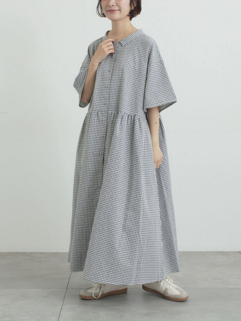 Samansa Mos2「《新色追加》ちび襟シャツワンピース【WEB限定】」|ワンピース|