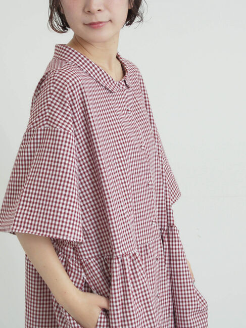 Samansa Mos2「《新色追加》ちび襟シャツワンピース【WEB限定】」|ワンピース|