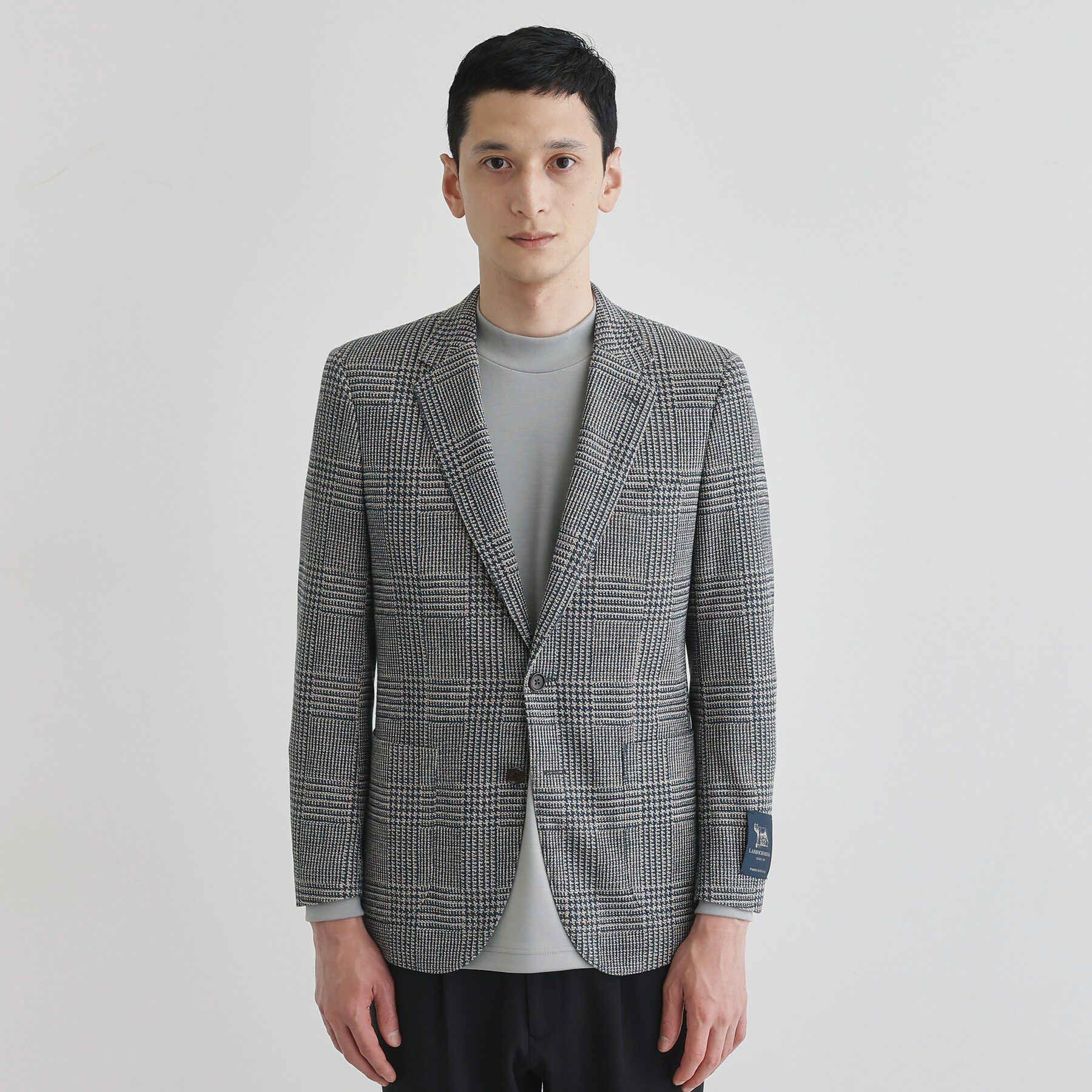 TAKEO KIKUCHI「グレンチェックプリント ジャージ ジャケット」|テーラードジャケット|